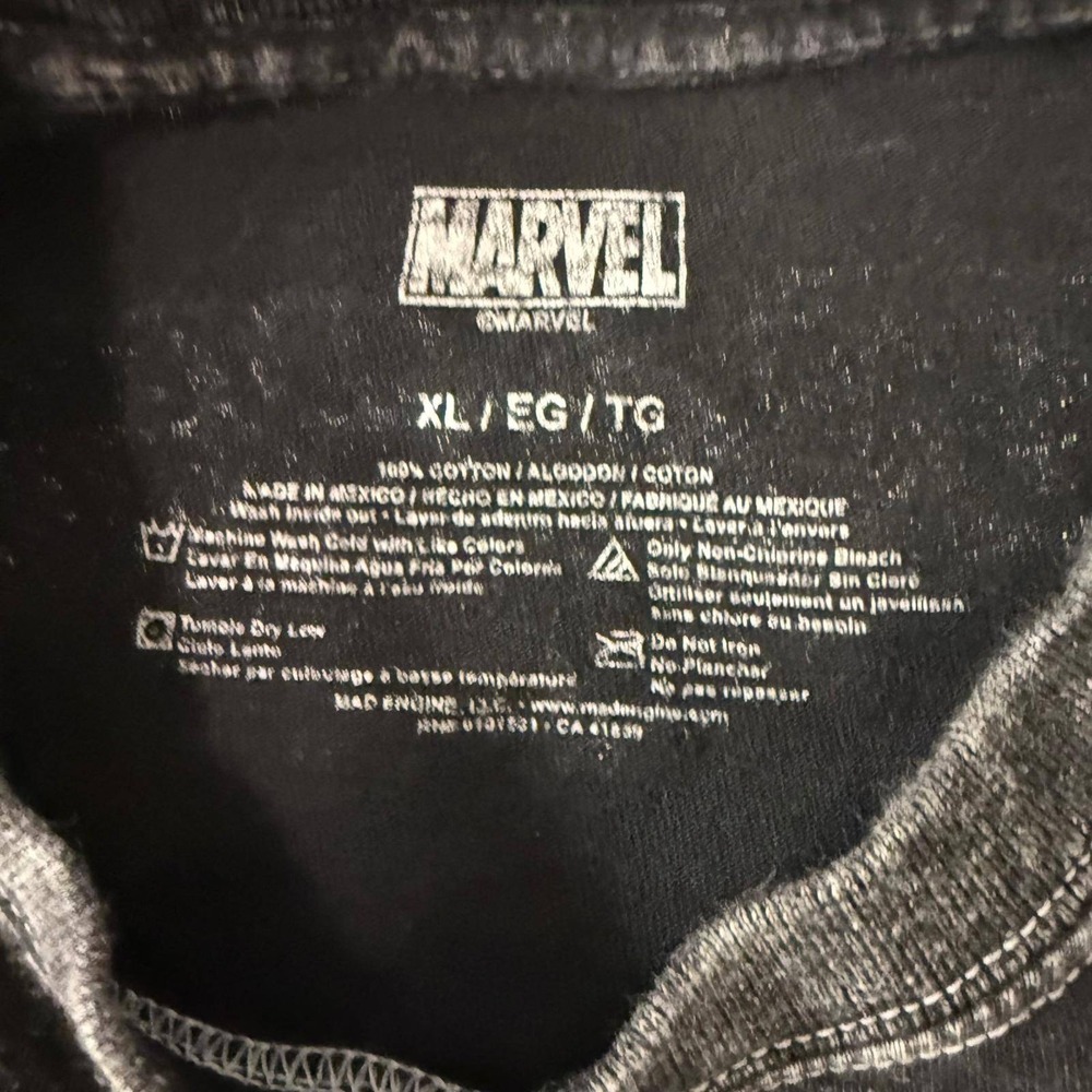 Marvel Dr Strange Comic Graphic Acid Wash Crop Top T-Shirt XL Gray Nightmare - Picture 3 of 13